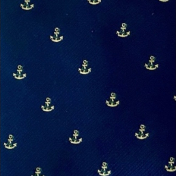 Anchors Away Embroidered Navy Blue Preppy Men’s Tie, 27/27 Collection - Picture 7 of 7